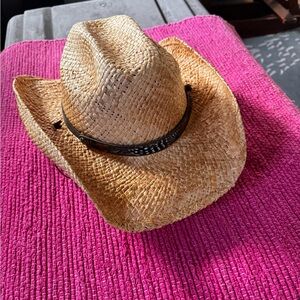 Stetson Natural Straw Hat with Black Band